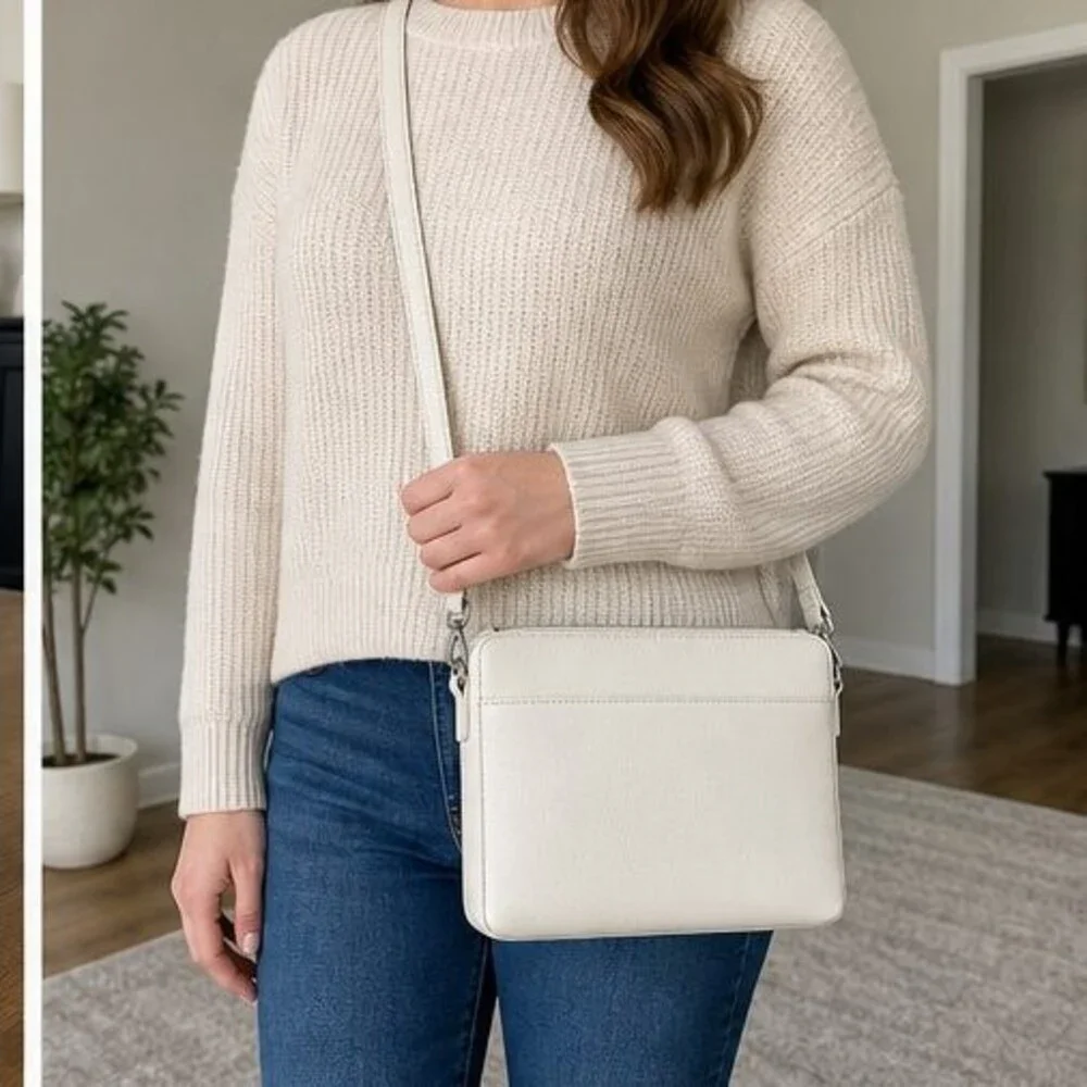 Charcoal Suede Crossbody Bag
